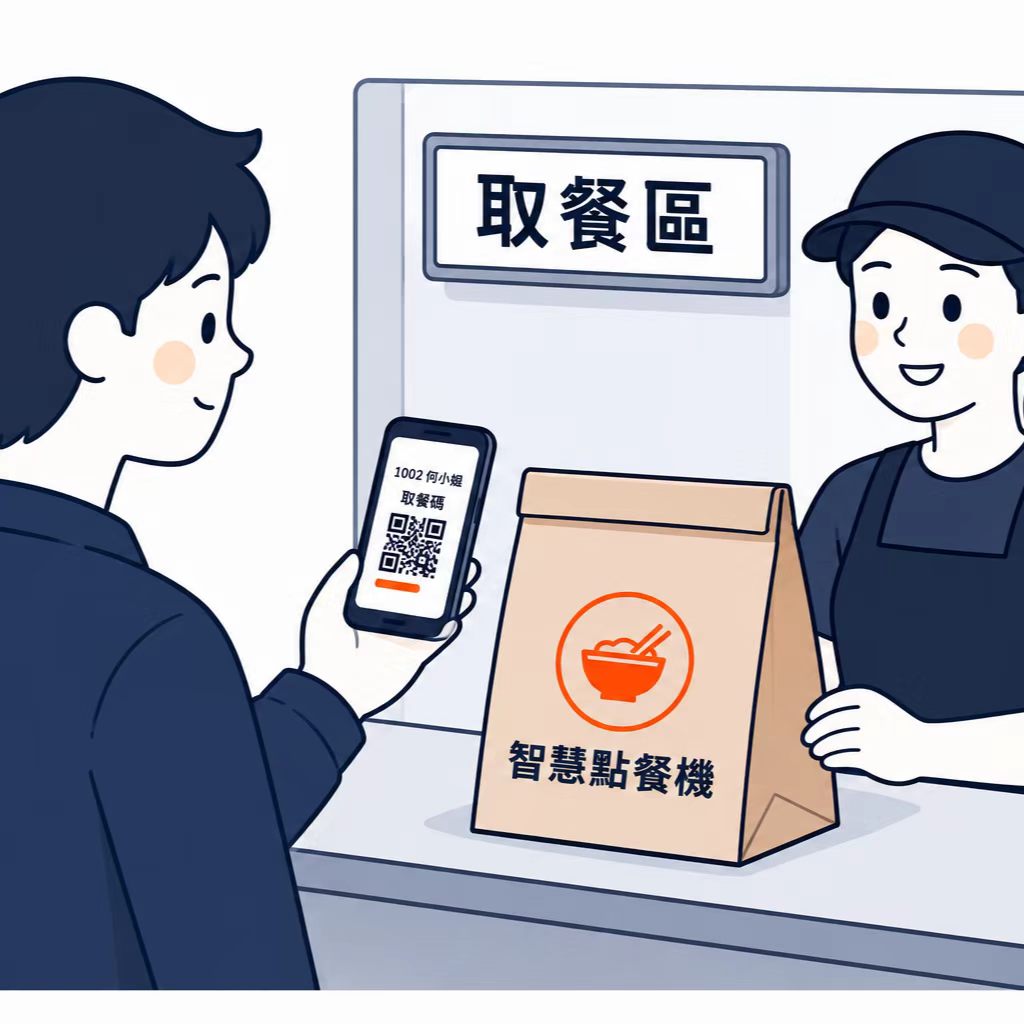 取餐區掃碼取餐示意